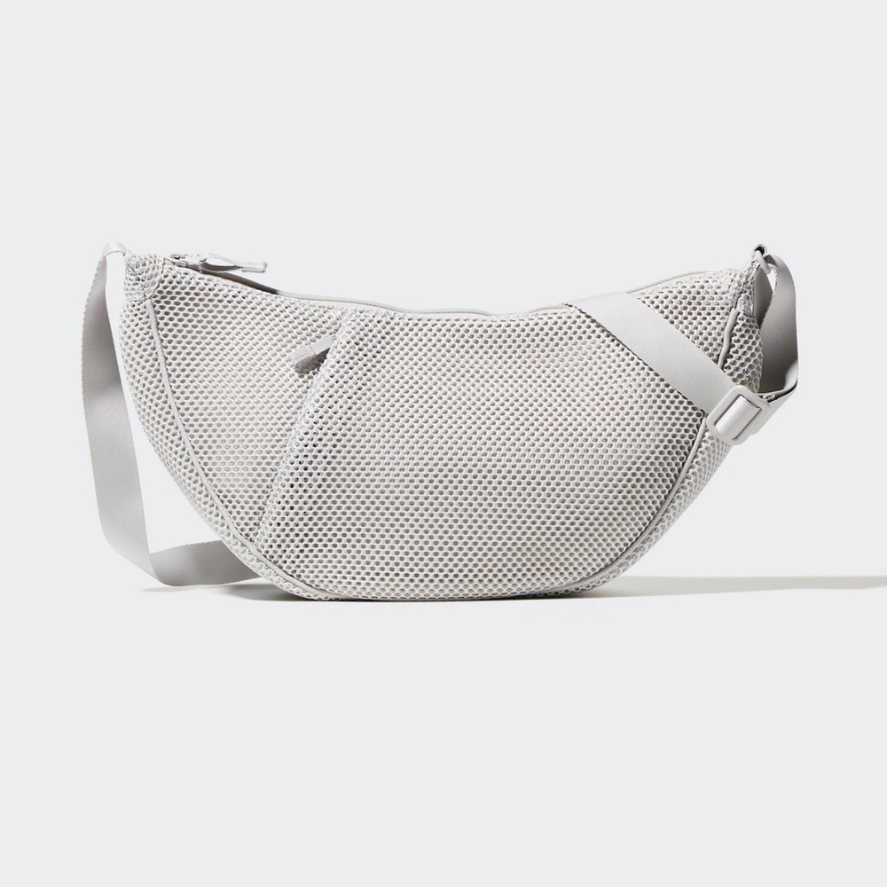 Uniqlo Round Shoulder Bag, Mesh, light grey
